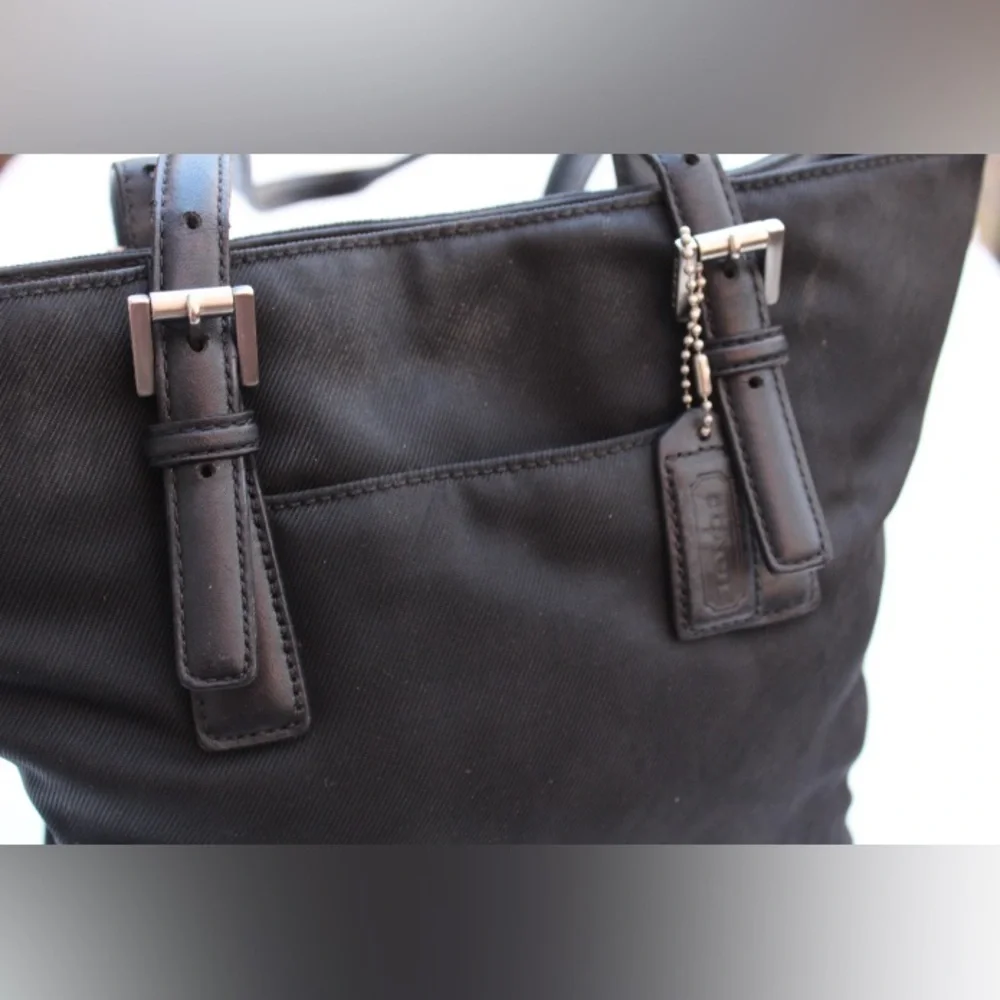 Vintage Coach twill fabric bag